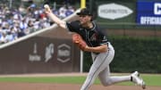 Jul 21, 2024; Chicago, Illinois, USA;  Arizona Diamondbacks pitcher Brandon Pfaadt (32) pitches against the Chicago Cubs during the first inning at Wrigley Field. Mandatory Credit: Matt Marton-USA TODAY Sports