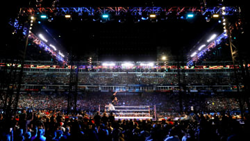 Pat McAfee and Happy Corbin compete during the 2022 WWE SummerSlam Saturday July 30, 2022 at Nissasn Stadium; Nashville, TN, USA;  Mandatory Credit: Alan Poizner-The Tennessean

Entertainment Wwe Summerslam