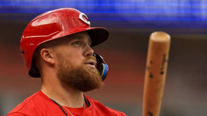 Jun 8, 2024; Cincinnati, Ohio, USA; Cincinnati Reds outfielder Blake Dunn (76) prepares on deck during the seventh inning against the Chicago Cubs at Great American Ball Park. Mandatory Credit: Katie Stratman-USA TODAY Sports