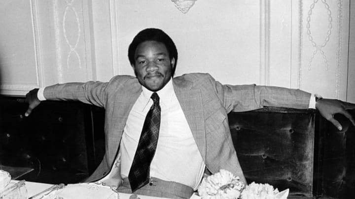 George Foreman durante una conferencia de prensa en 1973.