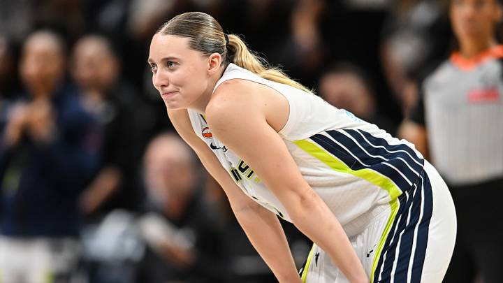 Aug 9, 2026; Minneapolis, Minnesota, USA; Dallas Wings guard Paige Bueckers (5) in action during the game against the Minnesota Lynx at Target Center. Mandatory Credit: Jeffrey Becker-Imagn Images