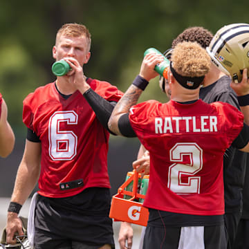 The New Orleans Saints have a three-man quarterback competition consisting of Tyler Shough, Spencer Rattler and Jake Haener.