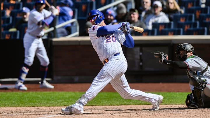 Alonso has seen his power against high-velocity pitches return after an offseason adjustment. Alonso has seen his power against high-velocity pitches return after an offseason adjustment.