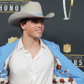Feb 6, 2025; New Orleans, LA, USA;  Cameron Dicker on the red carpet before Super Bowl LIX NFL Honors at Saenger Theatre. Mandatory Credit: Kirby Lee-Imagn Images