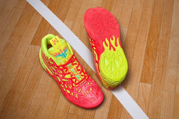 Red and yellow puma shoes 2025