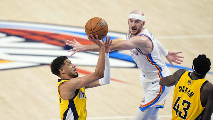 Tyrese Haliburton and the Pacers overcame a sloppy performance in many aspects to win Game 1 of the NBA Finals against the Thunder.