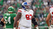 Oct 26, 2025; Philadelphia, Pennsylvania, USA; New York Giants defensive tackle Dexter Lawrence (97) against the Philadelphia Eagles at Lincoln Financial Field.