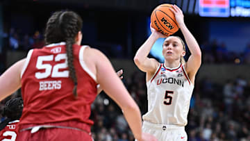 Bueckers’s 40 points were a career high and also set a program record for points scored in a women’s NCAA tournament game. 