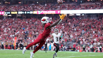 Nov 12, 2023; Glendale, Arizona, USA; Arizona Cardinals wide receiver Marquise Brown (2) is unable