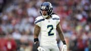 Dec 8, 2024; Glendale, Arizona, USA; Seattle Seahawks safety Rayshawn Jenkins (2) against the Arizona Cardinals at State Farm Stadium. Mandatory Credit: Mark J. Rebilas-Imagn Images