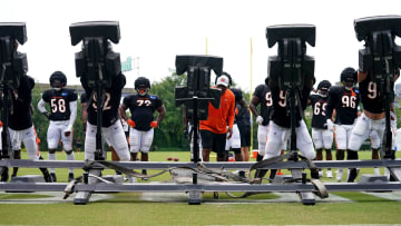 Aug 4, 2022; Cincinnati, OH, USA; The Cincinnati Bengals defensive line participates in drills