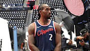 Sep 29, 2025; Inglewood, CA, USA;  Los Angeles Clippers forward Kawhi Leonard (2) poses during media day at Intuit Dome. Mandatory Credit: Jayne Kamin-Oncea-Imagn Images