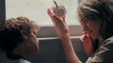 TEACUP -- "Think About the Bubbles" Episode 101 -- Pictured: (l-r) Caleb Dolden as Arlo Chenoweth, Yvonne Strahovski as Maggie Chenoweth— (Photo by: Daniel McFadden/PEACOCK)