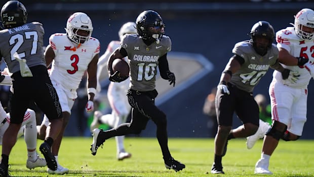 Colorado Buffaloes wide receiver LaJohntay Wester (10) returns a punt for a touchdown in the first quarter against the Utah U Colorado Buffaloes wide receiver LaJohntay Wester (10) returns a punt for a touchdown in the first quarter against the Utah U