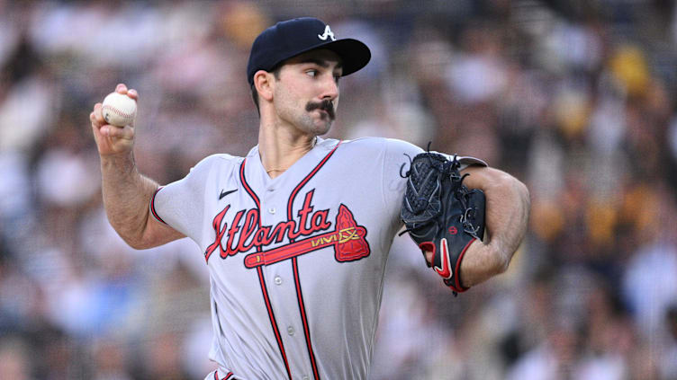 Apr 18, 2023; San Diego, California, USA; Atlanta Braves starting pitcher Spencer Strider (99)