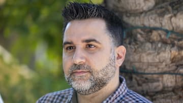 Nov 8, 2023; Scottsdale, AZ, USA; Atlanta Braves president of baseball operations Alex Anthopoulos speaks to the media during the MLB General Manager's Meetings at Omni Scottsdale Resort & Spa. Mandatory Credit: Mark J. Rebilas-Imagn Images