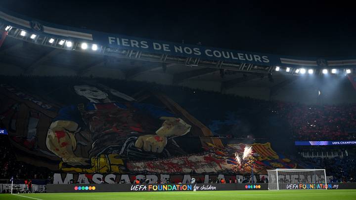 Die Choreo der PSG-Ultras sorgte für Ärger bei Barça Die Choreo der PSG-Ultras sorgte für Ärger bei Barça