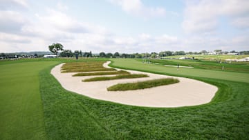 A view of the "Church Pews" bunker at Oakmont Country Club, host of the 2025 U.S. Open