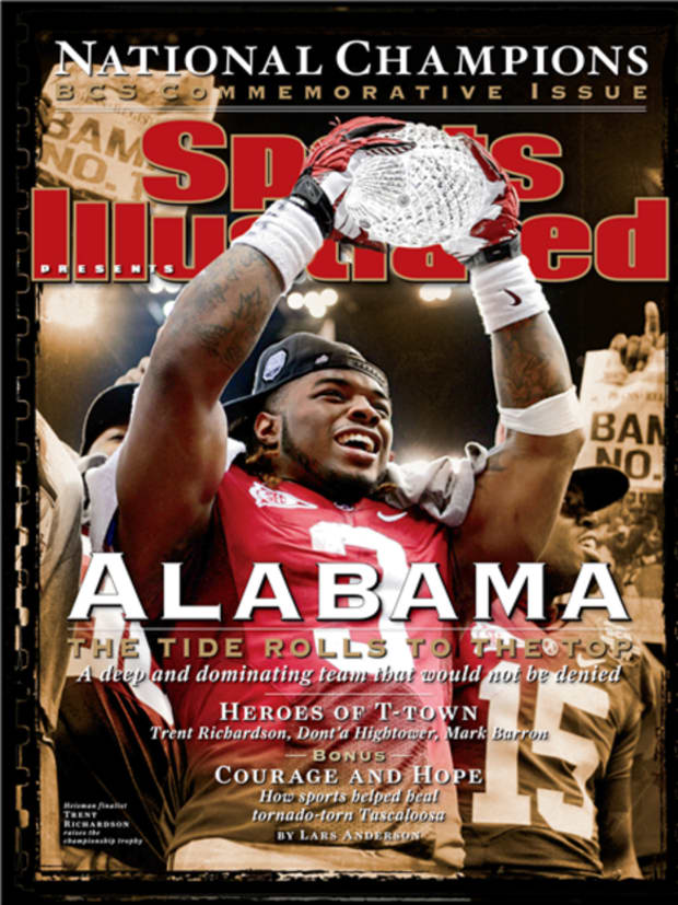 Alabama running back Trent Richardson on the commemorative national championship issue of Sports Illustrated.