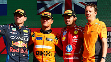 Max Verstappen, Lando Norris, Charles Leclerc, Will Joseph, Formula 1