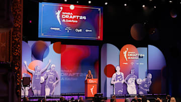 WNBA commissioner Engelbert presents the 2024 WNBA Draft.