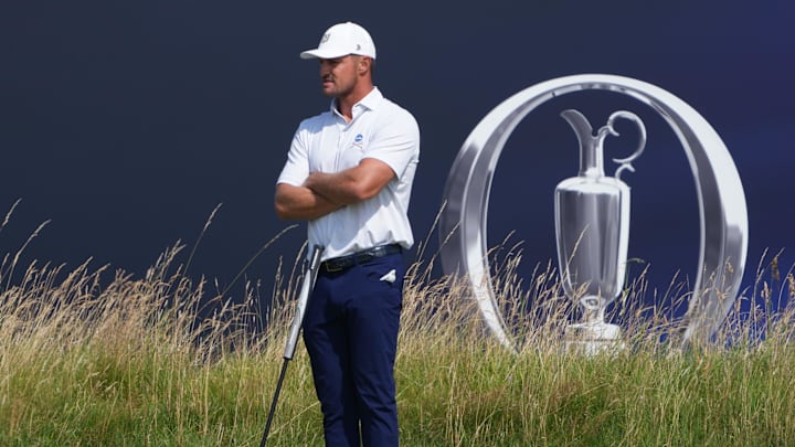 Bryson DeChambeau looks on during the first round of the 2023 British Open.