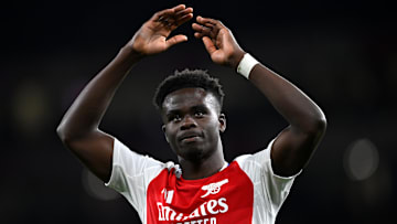 Bukayo Saka was forced off for Arsenal against Ipswich