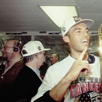 Mariano Rivera celebrates after the Yankees won the 1996 World Series.
( Frank Becerra Jr. / The Journal News )

Yankee Red Sox
