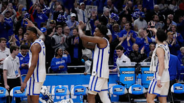 Kentucky defeats Troy 76-57 in the first round NCAA men’ s basketball tournament game on Friday March 21, 2025 at Fiserv Forum in Milwaukee, Wis.