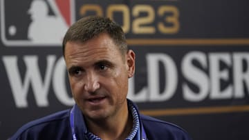 Oct 28, 2023; Arlington, TX, USA; Texas Rangers General Manager Chris Young before the game against the Arizona Diamondbacks in game two of the 2023 World Series at Globe Life Field.