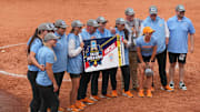 Tennessee celebrates advancing to the Women's College World Series.