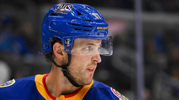 St. Louis Blues defenseman Cam Fowler in a game against the New York Rangers at Enterprise Center; Dec 15, 2024; St. Louis, Missouri, USA. Mandatory Credit: Jeff Curry-Imagn Images