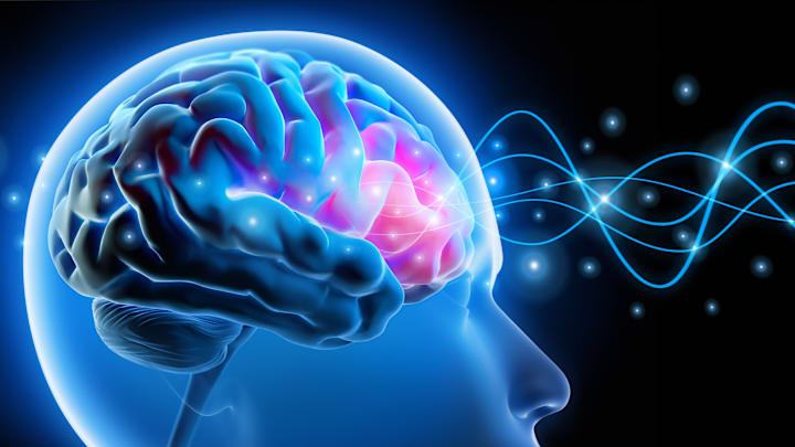 Head with brain activity