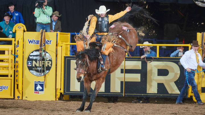 Saddle bronc rider Brody Cress rode his way to two wins and more than $23,000 in earnings over the weekend. 