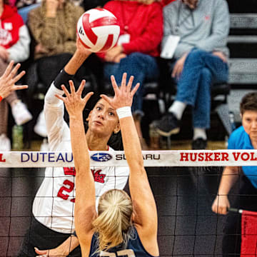 Nebraska outside hitter Harper Murray (27) enters Thursday against Illinois hitting over .300 and averaging more than four points per set.