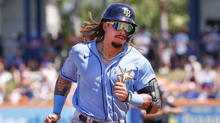 Mar 12, 2023; Port St. Lucie, Florida, USA; Tampa Bay Rays left fielder Niko Hulsizer (76) rounds third base following a solo home run during the third inning against the New York Mets at Clover Park. Mandatory Credit: Reinhold Matay-Imagn Images Mar 12, 2023; Port St. Lucie, Florida, USA; Tampa Bay Rays left fielder Niko Hulsizer (76) rounds third base following a solo home run during the third inning against the New York Mets at Clover Park. Mandatory Credit: Reinhold Matay-Imagn Images