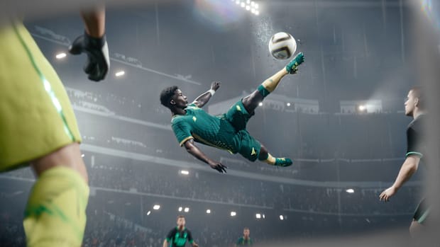 Endrick kicks the soccer ball in EA Sports FC 25.