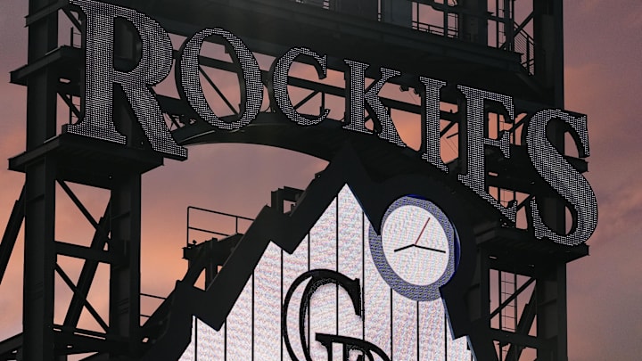 May 21, 2025; Denver, Colorado, USA; General view of a sunset behind Coors Field during the fifth inning between the Philadelphia Phillies against the Colorado Rockies. May 21, 2025; Denver, Colorado, USA; General view of a sunset behind Coors Field during the fifth inning between the Philadelphia Phillies against the Colorado Rockies.