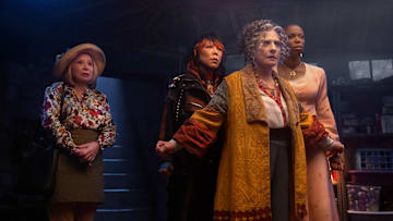 (L-R): Mrs. Hart/Sharon Davis (Debra Jo Rupp), Alice Wu-Gulliver (Ali Ahn), Lilia Calderu (Patti LuPone), and Jennifer Kale (Sasheer Zamata) in Marvel Television's AGATHA ALL ALONG, exclusively on Disney+. Photo by Chuck Zlotnick. © 2024 MARVEL.