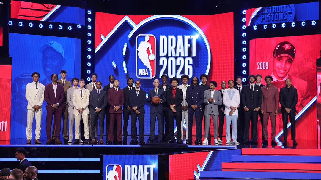 Jun 23, 2026; New York, NY, USA; NBA commissioner Adam Silver poses with 2026 draft prospects before the NBA Draft at Barclays Center. Mandatory Credit: Brad Penner-Imagn Images Jun 23, 2026; New York, NY, USA; NBA commissioner Adam Silver poses with 2026 draft prospects before the NBA Draft at Barclays Center. Mandatory Credit: Brad Penner-Imagn Images