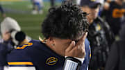 Cal quarterback Jaron-Keawe Sagapolutele becomes emotional after defeating SMU