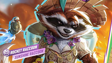 Rocket is vacation-ready in his new Sunshine Raccoon skin.