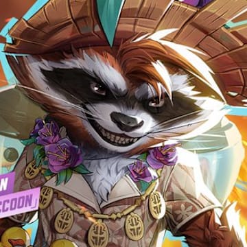 Rocket is vacation-ready in his new Sunshine Raccoon skin.