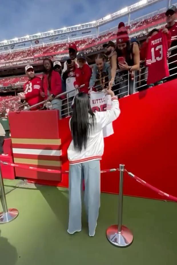 Kittle's wife Claire shows behindthescenes NFL WAG game day life