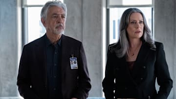 CRIMINAL MINDS: EVOLUTION- "What Doesn’t Kill Us…” Joe Mantegna as David Rossi and Paget Brewster as Emily Prentiss in Criminal Minds: Evolution, episode 7, season 16 streaming on Paramount+, 2023. CREDIT: Michael Yarish /Paramount+ © 2022 ABC Studios Inc. and CBS Studios Inc. All Rights Reserved.