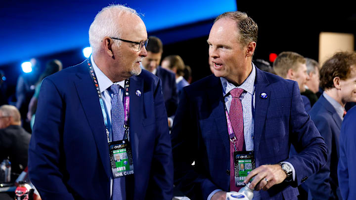 Lindy Ruff and Kevyn Adams at the 2024 NHL Draft