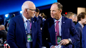 Buffalo Sabres head coach Lindy Ruff and general manager Kevyn Adams