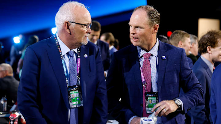 Buffalo Sabres head coach Lindy Ruff and general manager Kevyn Adams