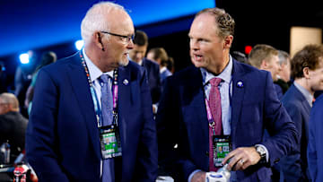 Buffalo Sabres head coach Lindy Ruff and general manager Kevyn Adams