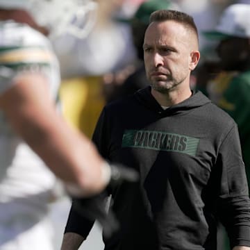 Green Bay Packers defensive coordinator Jeff Hafley is shown before their game against the Houston Texans Sunday, October 20, 2024 at Lambeau Field in Green Bay, Wisconsin.